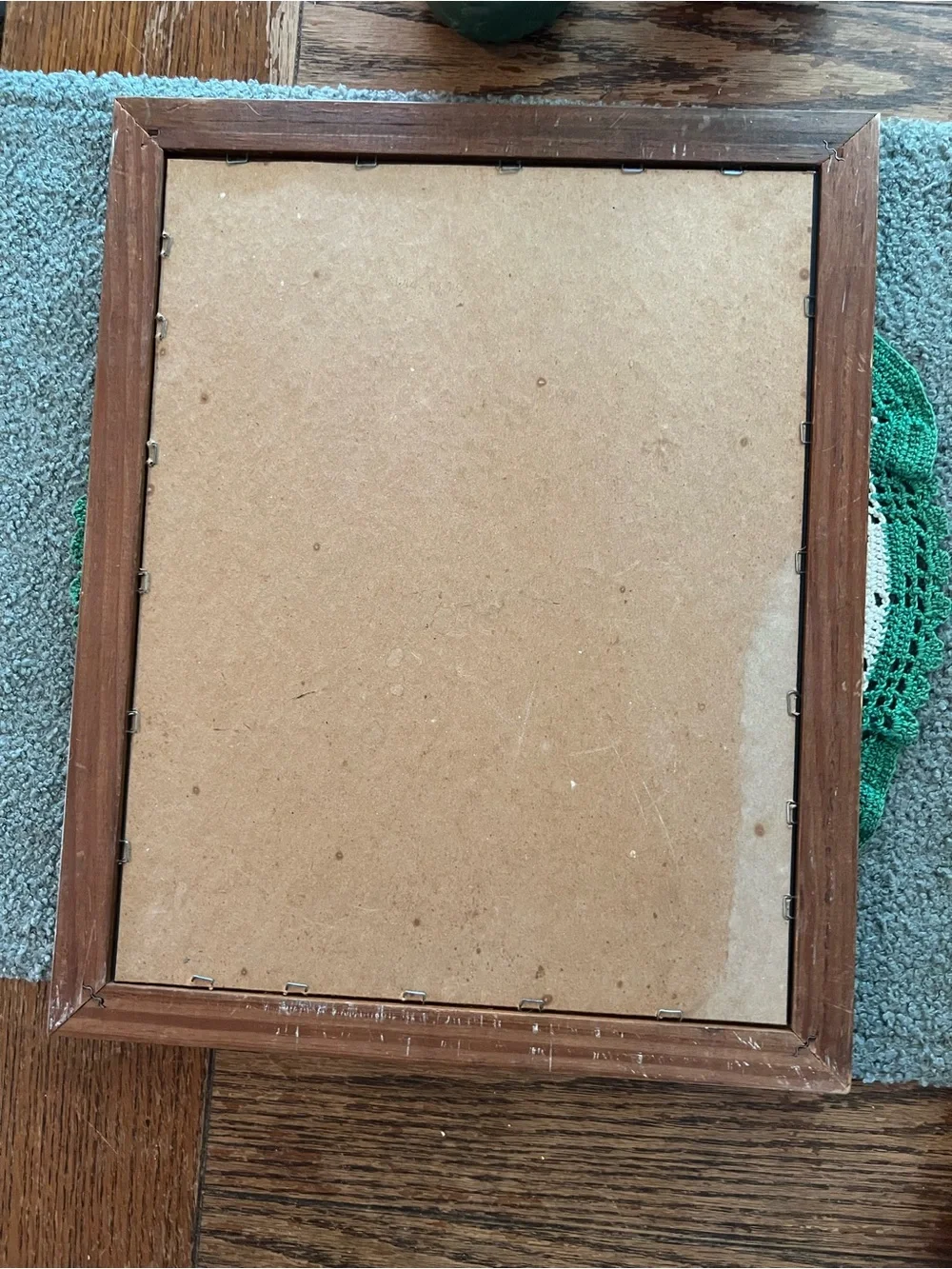 Vintage Gold & Green Floral Wall Mirror Large 16” by 13” gorgeous very well-made